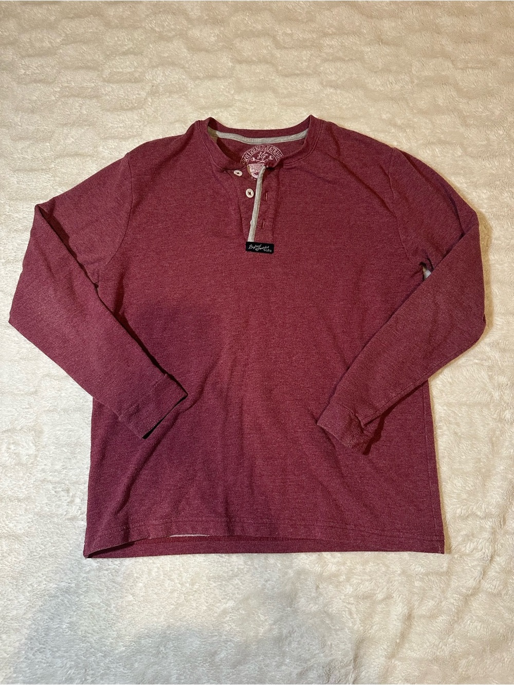 Lauren James Long-Sleeve Henley in Burgundy Heather